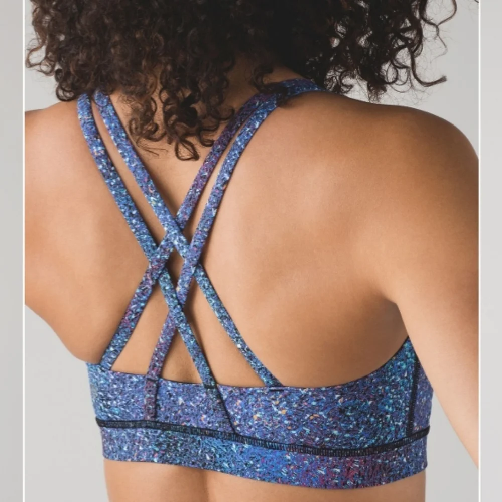 Lululemon Energy Bra Strive Multi Black Size 10 - Picture 3 of 9